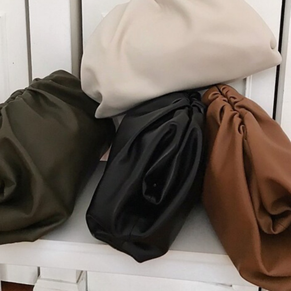 Replica Pouch Clutch Black Leather